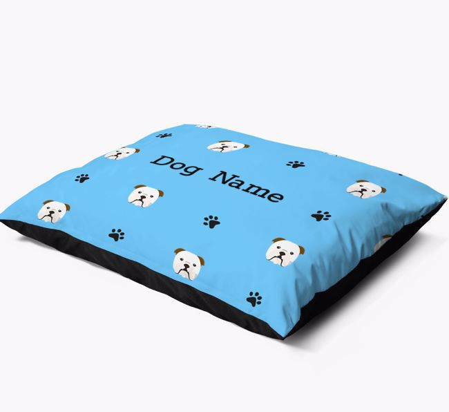 'Paw Print Pattern' - Personalised {breedFullName} Dog Bed